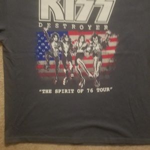 KISS Destroyer spirit of '76 T-shirt charcoal gray soft. Vintage!!